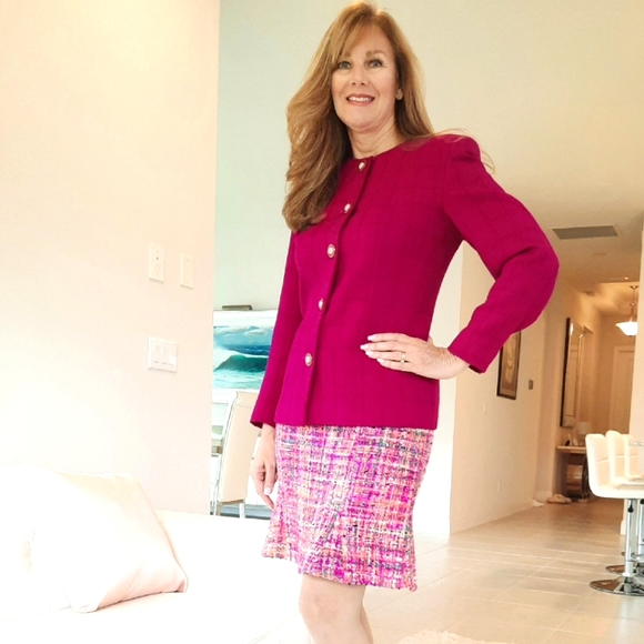 Boston Proper Pink Tweed Skirt - Picture 7 of 10